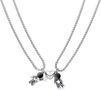 m a enterprises F 742_RR JSE-astro ruby Silver Stone Pendant Set