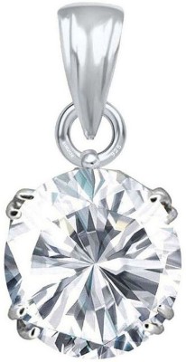 Suruchi Gems & Jewels Zircon (American Diamond) 10.25 Ratti or 9.50 Ct Men & Woman bis Hallmark 925 Sterling Silver Stone Pendant