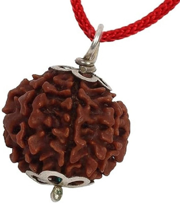 Divine rudras Original 7 Mukhi Nepali Rudraksha Seven Face Rudraksh Wood Pendant