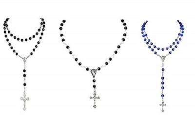 CResha Jesus Cross Rosary for Boys and Girls Metal Pendant