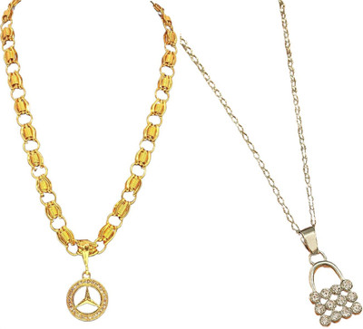 HEM RUPA Exquisite Locket and Chain Designs for Men, Boys, Women and Girls Gold-plated Metal, Metal Locket Set