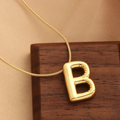 Divastri Alphabet B pendant for women anti tarnish necklace chain locket korean initial Gold-plated Alloy, Metal, Brass, Stainless Steel Pendant
