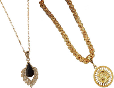 HEM RUPA Exquisite Locket and Chain Designs for Men, Boys, Women and Girls Gold-plated Metal, Metal Locket Set