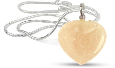 CRYSTU Natural Certified Indina Citrine 25-30 mm Heart Shaped Pendant For Unisex Citrine Crystal Pendant