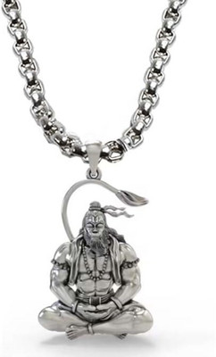 RCW Religious Sitting Hanuman Pendant Necklace with Chain for Men Stainless Steel Pendant