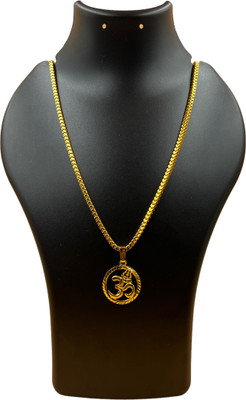 Charms Designer Stylish Religious Gold Plated Chain Pendant Set Gold-plated Alloy Locket Set