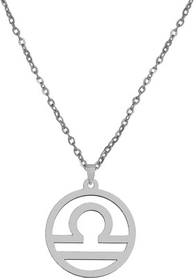 M Men Style Astrology Lovers Libra Zodiac Sign Symbol Necklace Sterling Silver Stainless Steel Pendant