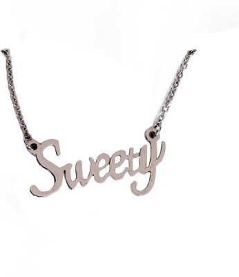 La Belleza Stainless Steel Sweety Name Letter Locket | Necklace | Pendant with Chain Rhodium Alloy