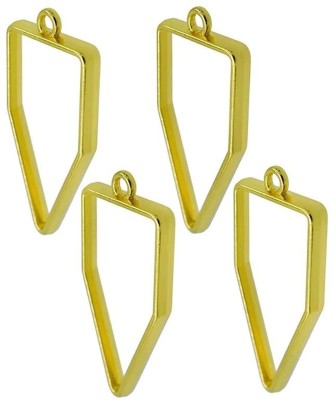 BanteyBanatey Gold Drop Triangle Shape Open Back Bezels, Frame Pendants 4 pcs Gold Metal Pendant