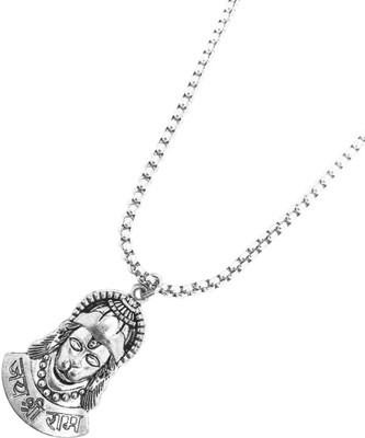 Fine Creation Sri Shree ram Jaap HanumanJi Pendant with Mala For Men , Boy's, Girls, W en's Silver Brass, Alloy Pendant Set
