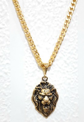 Sipradh Lion LEGAN & SEHVANG CHAIN Gold-plated Diamond Alloy Pendant Set