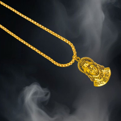 LOTUS Store Most Beautiful God Sri Shree ram Jaap HanumanJi Dotted Locket Pendant With Mala Gold-plated Brass, Alloy Pendant Set