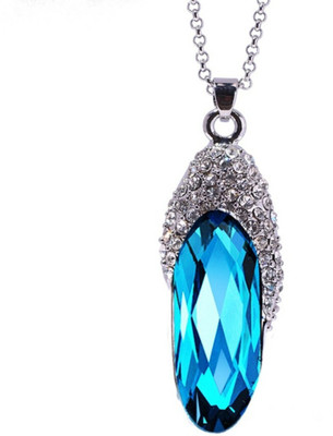Tinera Trends crystal slippers chain drop Rhodium Swarovski Crystal Alloy Pendant