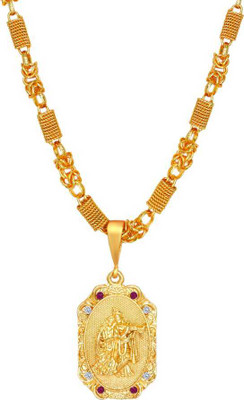 Sipradh Radhe Krishna & GATH SPING Alloy Gold-plated Pendant with chain Gold-plated Diamond Alloy Pendant Set