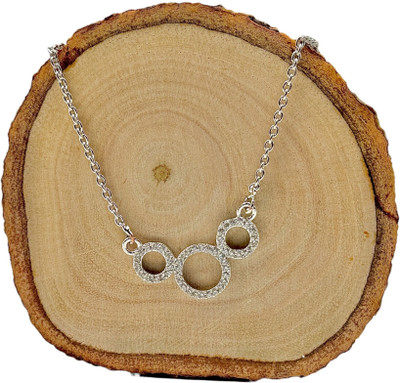 Charms ANTI-TARNISH STERLING SILK CHAIN NECKLACE FOR WOMEN & GIRLS Silver Alloy Locket Set