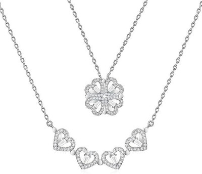 GLOOYA pendant for women Silver Agate Stainless Steel Pendant