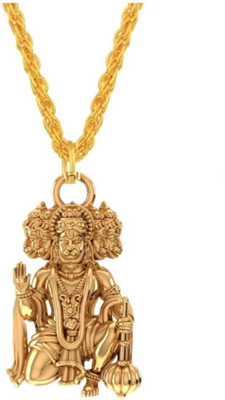 bee stlyle gold plated punchmukhi Hanuman bajrangbali locket chain for boy/men &girls/women Gold-plated Brass Locket