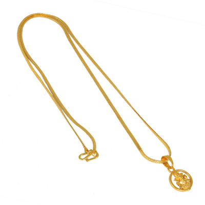 SHREEJIART LORD GANESH 2 Gold-plated Metal Pendant Set