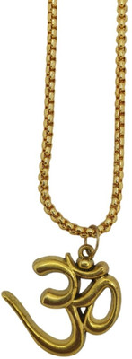 Fine Creation God Lord shri Mahadev shri Shiv Trishul OM Locket Pendant With Chain Gold-plated Brass, Alloy Pendant