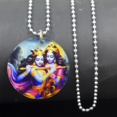 Abhiora Fashion Lord Krishna Radha Religious Bead Chain Pendnet for Men and Women Acrylic Pendant