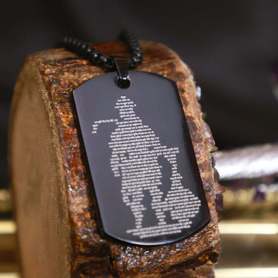 syrma Hanuman Chalisa Pendant/Locket for Men and Women, Evil Protector Hanuman Locket Black Silver Stainless Steel Locket