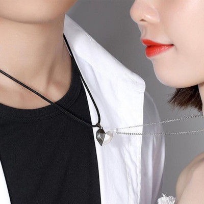Alviira A Pairs 2 Souls One Heart Couple Neck Chain Couple Necklace for Valentines Gifts Sterling Silver Stainless Steel Pendant