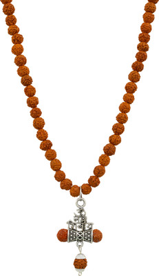 Charms Om Namah Shivay Pendant with Rudraksha Mala Gold-plated Alloy Locket Set