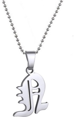 M Men Style Personalised Old English Initial N Alphabet Letter Gothic Necklace Sterling Silver Stainless Steel Pendant