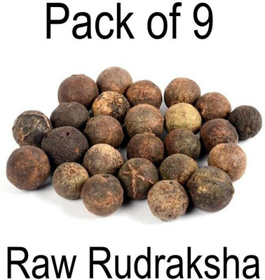 Rudraksham Rudraksha Sacred Fruit-Tear (Set of 9) With Brand Certification Wood Pendant