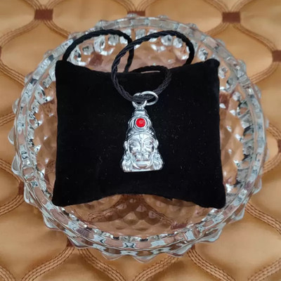 Shiv Jagdamba Hindi Lord Pawan Putra Veer Hanuman Gada Locket With Chain Sterling Silver Zinc, Metal Pendant