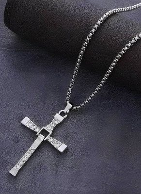 KURMASHOP Sterling Silver Cubic Zirconia Stainless Steel Pendant Set