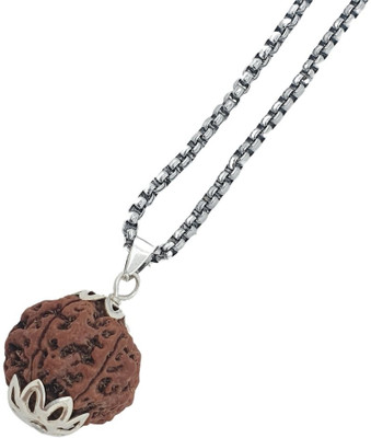 Khushal ENTERPRISE Mukhi/Faced Rudraksha | Positive Effect | Unisex Both Silver Beads Brass, Wood Locket Set