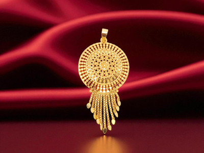 Pretty Queen Forming Plated Big Size Floral Pendant/Dollar For Chains For Women/Girls,1 Gram Gold-plated Copper, Brass Pendant