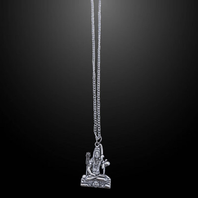 A1 yashvriddhi Bhagwan Shiva Mahadev mahakal Shankar trishul shivling Pindi locket Silver Brass, Alloy Locket Set