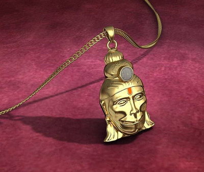 Shri Hanuman chalisa yantra Siddh Hanuman Chalisa Yantra with 24 Carat Gold Plated Chain - Divine Blessings Gold-plated Metal Pendant Set