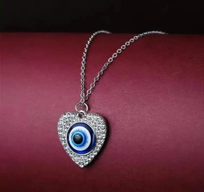 STYLE KRAFT Sterling Silver, Silver Cubic Zirconia Alloy, Stainless Steel Pendant Set