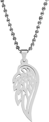 Sullery Angel Wing Locket Ball Chain Silver Pendant Necklace For Men And Women Stainless Steel Pendant
