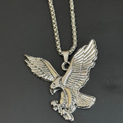 ricky collections Flying Eagle Locket with Box Chain For Boys and Girls Silver Metal, Alloy Locket Set