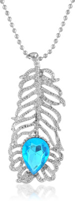 morir Brass Silver Plated with Turquoise Stone OMG Oh My God Chain Pendant Locket Silver Cubic Zirconia Brass Pendant