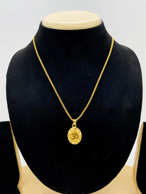 Peprika Om Chain Pendnet Gold-plated Brass Pendant Set