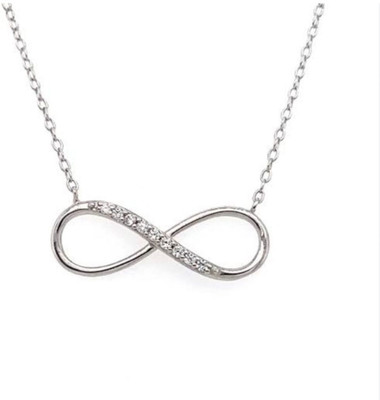 MURALI WALA Silver 
Pendant Necklace with Crystal Stones for Women & Girls Stainless Steel Pendant Set