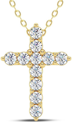 Ceylonmine01 Christian Jesus Cross Pendant with Sparkling Stones for Men and Women Gold-plated Zircon Stone Pendant
