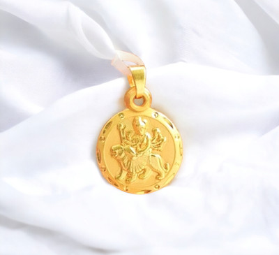 DIVS FASHION ROUND DESIGNER DURGA MA LOCKET Gold-plated Brass Pendant Set