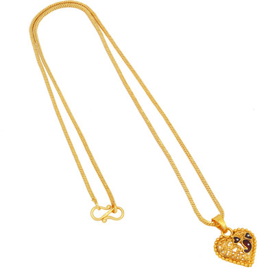 aklina Traditional Pendant Set Gold-plated Alloy Locket Set