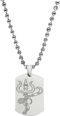 Shiv Jagdamba Religious Shiv Mahadev Trishul Damaru Snake Pendant Necklace Chain Sterling Silver Stainless Steel Pendant