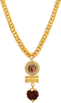Charms Om Surya Inspired Panch Mukhi Rudraksh With Chain Gold-plated Alloy Locket Set