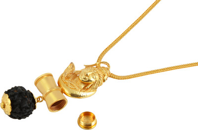 Charms Shiva Inspired Panch Mukhi Rudraksh Gold-plated Alloy Locket Set