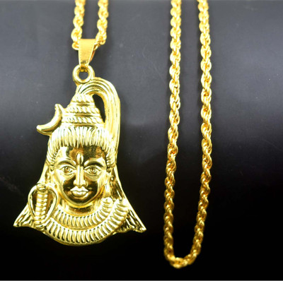 Abhiora Fashion Lord Mahadev Shiva Gold Rope Chain Pendnet for Men and Women Metal Pendant