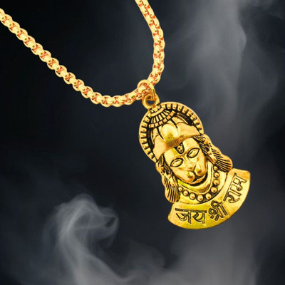 LOTUS Store Men Pendant, Pendant For Men, Lord Hanuman Locket, Locket For Boy Boy locket Gold-plated Brass, Alloy Pendant Set