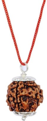 Beautum 6 Mukhi Rudraksha Six Face Rudraksha Original Nepali Bead With Metal Capping Wood Pendant